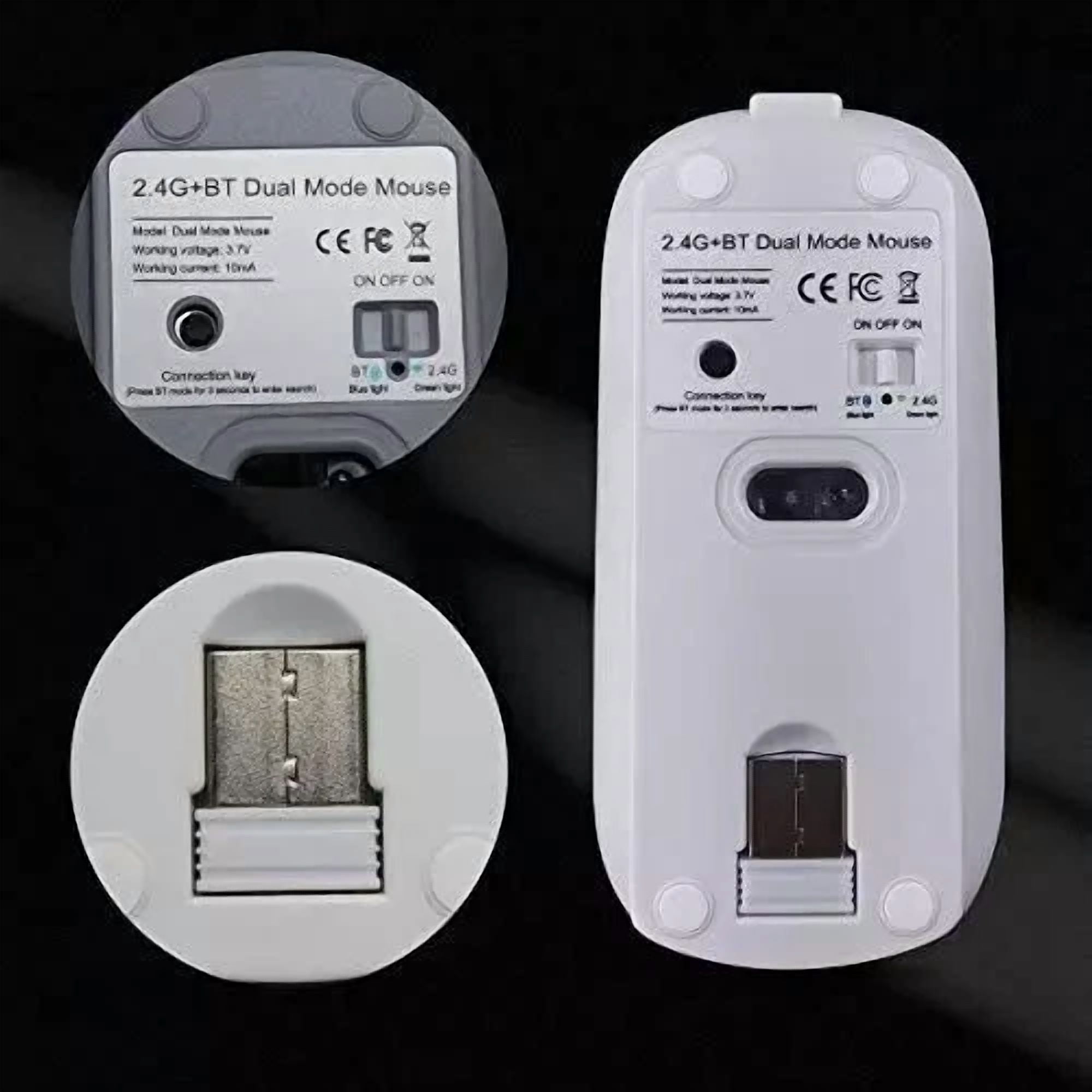 Dual Mode Wireless Bluetooth Mouse Rechargeable Led Silent Slim Laptop Mouse Sil