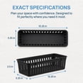 thumbnail image 2 of Stcellnmex Black and White 6 Pack Slim Plastic Storage Baskets, 10.25 x 3.25 x 2.5 Inch Narrow Stackable Drawer Organizer Trays for Desk, Cabinet, Garage, 2 of 6