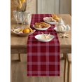 thumbnail image 3 of Red Checkered Short Table Runner 60 Inches Long, Farmhouse Buffalo Plaid Modern Cotton Linen Table Runners Dresser Scarves, Fabric Tabletop Scarf Furniture Cover for Home Dinner Party Decor 13"x60", 3 of 9
