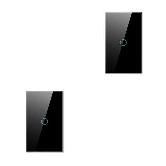 kurtrusly US Smart Home WiFi Tuya Switch Wireless 433.92MHz Sensor Button Tempered Glass Panel Switches Sticky On/Off Office Hotel US Plug 2Set