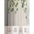 thumbnail image 6 of Retro Green Leaves Sheer Curtains 72 Inch Length 2 Panels Set, Spring Pastoral Botanical Plant Vines Voile Window Treatment Rod Pocket Curtains Sheers Drapes for Bedroom/Living Room/Kitchen 52"x72"x2, 6 of 7