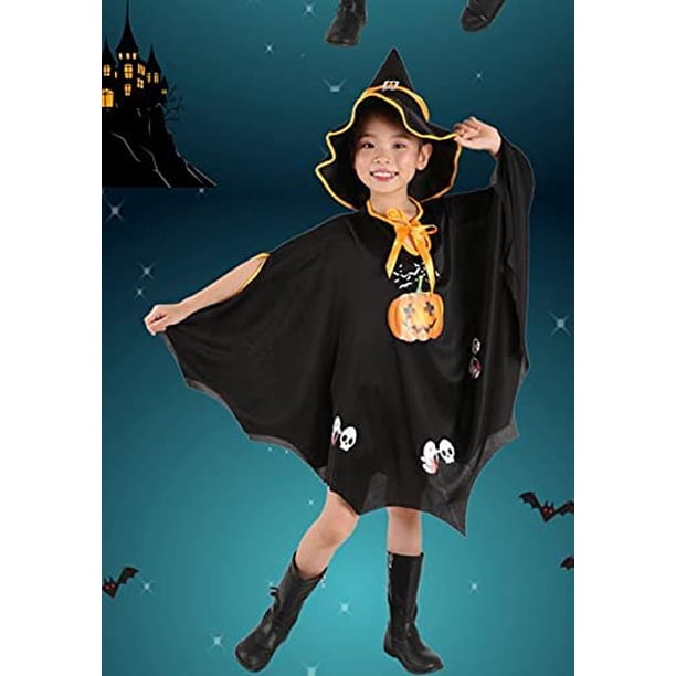 Fartoni Capa Negra Con Capucha Para Niño Y Niña – Disfraz De Vampiro, Bruja O Muerte, Ideal Para Halloween Y Fiestas De Disfraces, Talla Única