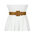 thumbnail image 4 of INSPIRE CHIC Ladies Plus Size Pure Belts, Adjustable Rectangle Buckle Wide Waistband Belt for Dress 27.95-34.25" Brown, 4 of 4