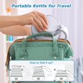 thumbnail image 3 of Mini Travel Kettle, Silicone Electric Kettle, Tea and Coffee Maker, Portable Coffee Maker with Separable Power Cord for Outdoor Hiking and Camping, 3 of 6