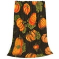 thumbnail image 2 of Zufioo Orange Pumpkin Autumn Maple Falling Leaves Fleece Blanket Queen Size,Plush Bed Blanket,Ultra Soft Throw Blanket,Plush Fuzzy Cozy Blanket Perfect for Bed,Couch-60"x50", 2 of 7