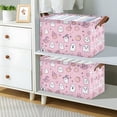 thumbnail image 2 of Yayeee Foldable Storage Basket for Shelves with Handles Waterproof Cloth Bins, Pink Halloween, 2 of 7