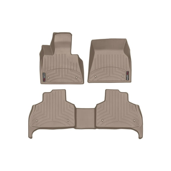 WeatherTech Custom Fit FloorLiners compatible with BMW X5 50i, X5 M, X5 M60i, X5 45e, X5 50e, X5 M50i - 1st & 2nd Row, Tan
