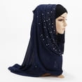 thumbnail image 4 of Blue Scarf Women Fashion Chiffon Long Scarf Muslim Hijab Arab Wrap Shawl Headwear, 4 of 4