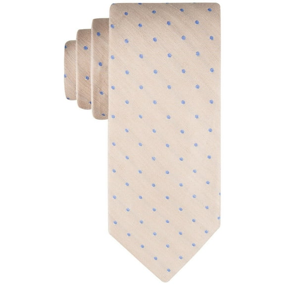 Tommy Hilfiger Mens Linen Dot Tie Taupe Beige One Size Necktie