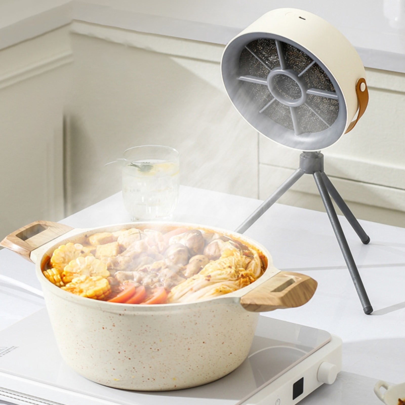 Cookware Set Clearance! Purifier Purifier Fan Portable Range Hood Kitchen 3 Speed Desktop Compact Range Hood with 2 Pcs Filter Cotton Purifier Fan for Indoor Rvs