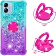 thumbnail image 3 of Clear Case for Samsung Galaxy A04e with Kickstand for Girls Women, Liquid Glitter Sparkle Bling Cute Case Gradient Quicksand Cover for Samsung Galaxy M04e/ A04/ F04 JB Bluish Violet, 3 of 16