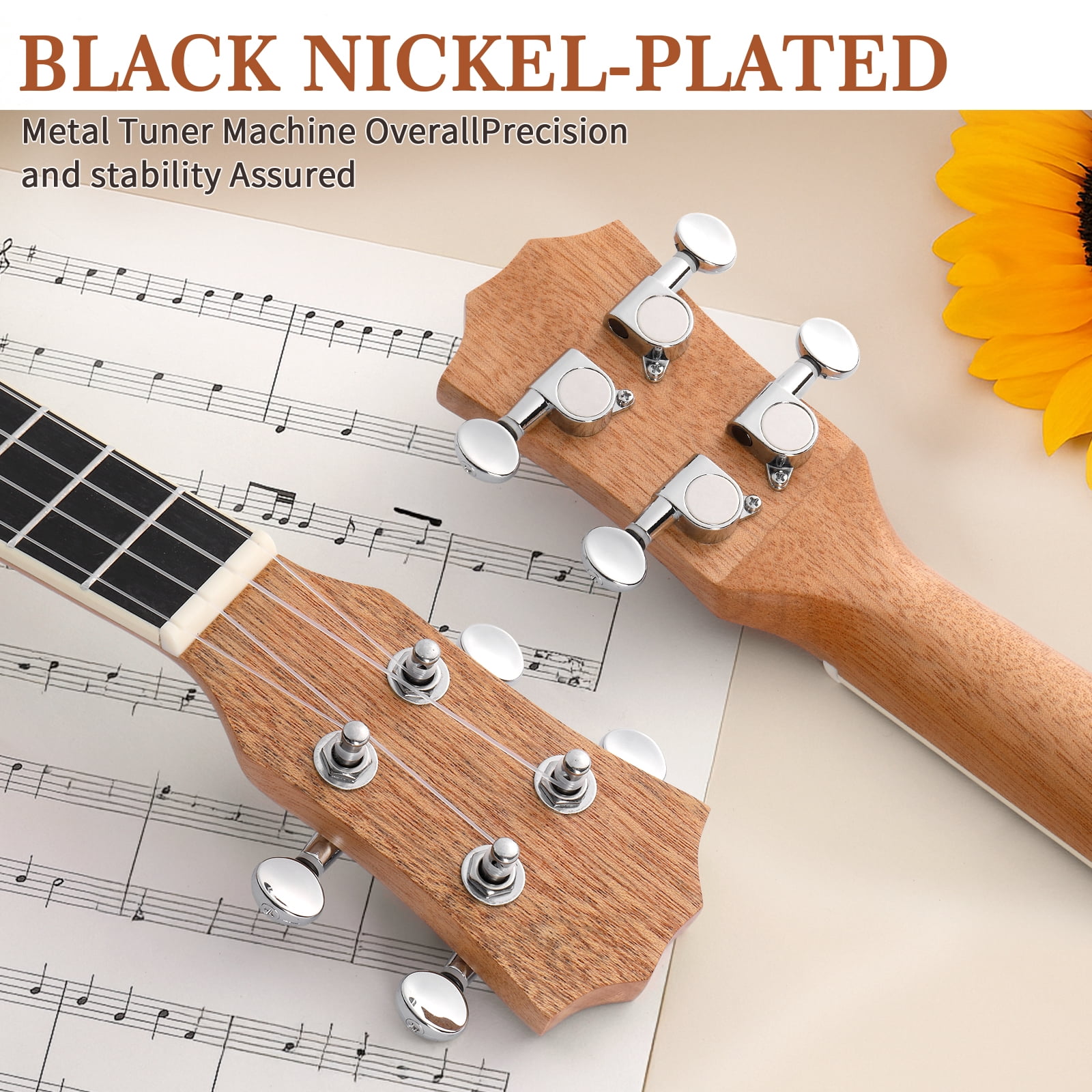 23-inch Ukulele, Mahogany Body 16-Fret 4-String Instrument with Complete Accessory Kit