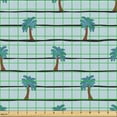 thumbnail image 2 of Ambesonne Palm Leaf Fabric by the Yard Upholstery, Tropical Trees Striped, 10 Yards, Pale Redwood Cadet Blue, 2 of 5