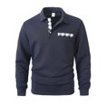 thumbnail image 2 of KHONTS Men's Long Sleeve Polo Shirts with Collar Relaxed Fit Thermal Work Shirts Warm Comfy Button down Casual Dress Tops Navy XXL, 2 of 8