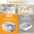 thumbnail image 6 of Stainless Steel Litter Box, XL Enclosed Cat Litter Boxes with Lid for Big Cats and Multi-Cats, High Sided, Anti-Urine Leakage Non-Stick Bottom Include Scoop Easy to Clean,White, 6 of 6