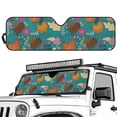 thumbnail image 2 of FUIALDOLG Car Windshield Sun Shade, Rooster Floral Sun Visor for Car Off-road Vehicle, Block UV Rays, Foldable 52.95x16.14 inches, 2 of 7