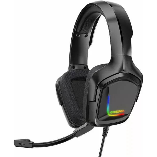 Audifonos Gamer Onikuma K20 Negro Con Luz LED