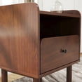 thumbnail image 6 of Roundhill Furniture Wyller 2-Piece Bedroom Set, Platform Bed with Nightstand, Natural Walnut, Queen, 6 of 15