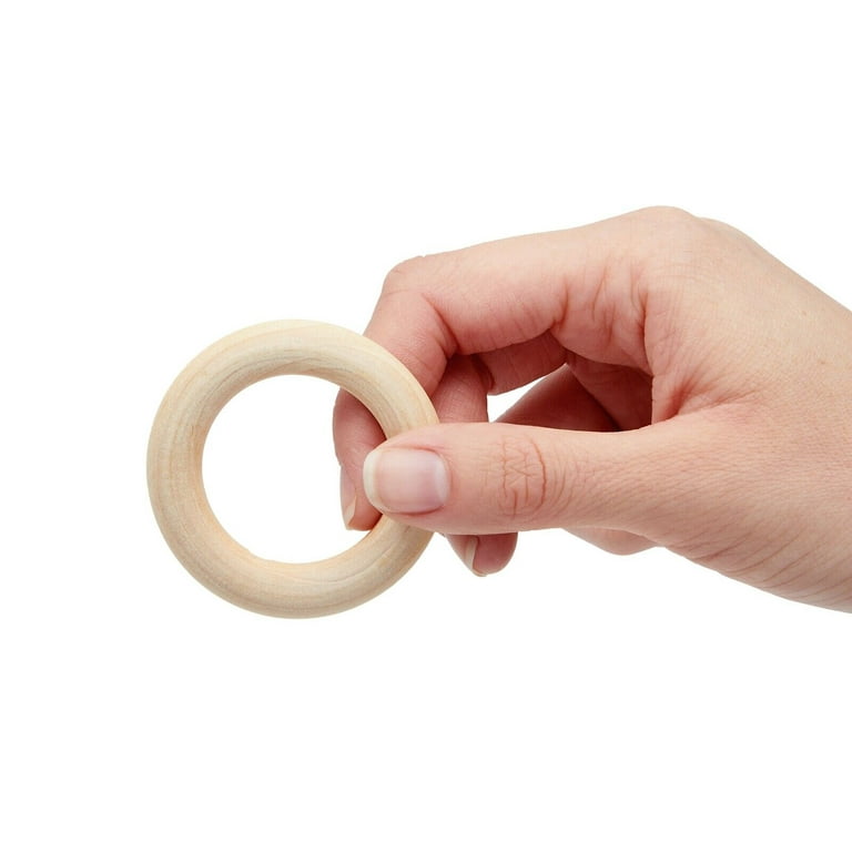 20 Pack Unfinished Natural Wooden Rings for Macrame, DIY Crafts