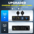 thumbnail image 3 of 4 in 1 12V USB Panel+LED Voltmete &Dual USB Charger Socket Power& Lighter Socket & Toogle Switch Panel Blue, 3 of 4