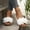 White, variant on Fnooota Women's Wedge Sandals, Fashion Slip On Casual Open Toe Summer Shoes Beige Size 9