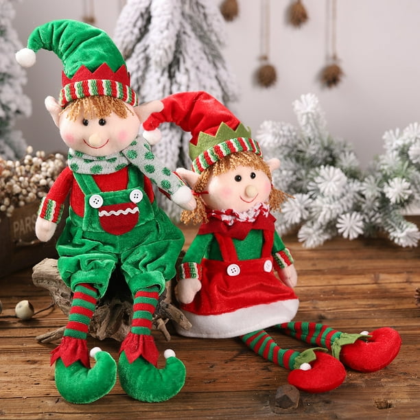 (Juego de 2) Juguetes de peluche navideños rellenos de duende directo - Personajes de peluche navideños para niños y niñas de 12 "- Decoraciones divertidas y juguetes para niños brillar Electrónica