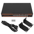thumbnail image 1 of Poe Switch, 16 Gigabit Ports EU Plug 100m Poe Switch  For Office For Home, 1 of 8