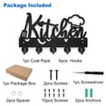 thumbnail image 3 of Wood & Iron Wall Mounted Hangers Decorative Organizer Rack with 2Pcs Screws 5 Hooks for Bag Clothes Key Scarf Hanging Holder Word, 3 of 8