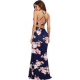 thumbnail image 1 of Women's Strappy Backless Summer Evening Party Maxi Dress Azul Marino Floral XL Azul Marino Floral XL Xishao ropa, 1 of 2