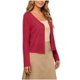 thumbnail image 2 of Tqcoqu Women's 2026 Summer Lightweight Cardigan,Open Front Casual Long Sleeve Button Beach Cover Up Tops,Red Women's S-XXL, 2 of 5