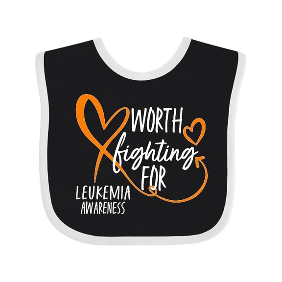 Inktastic Worth Fighting for Leukemia Awareness Orange Heart Boys or Girls Baby Bib