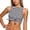Grey, variant on Tankini Top Women's Classic Soft Cut Out Tie Knot Front High Neck Crop Top Bikini Swimsuit Tops Black,S
