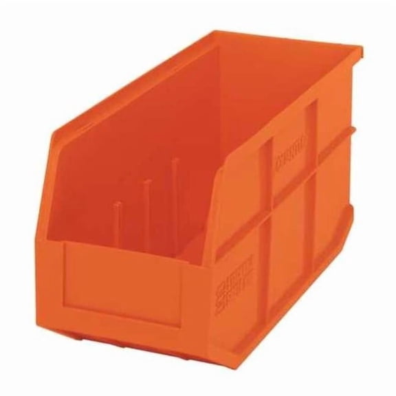 Quantum Plastic Stacking and Hanging Shelf Bin SSB441 6"W x 14"D x 7"H Orange