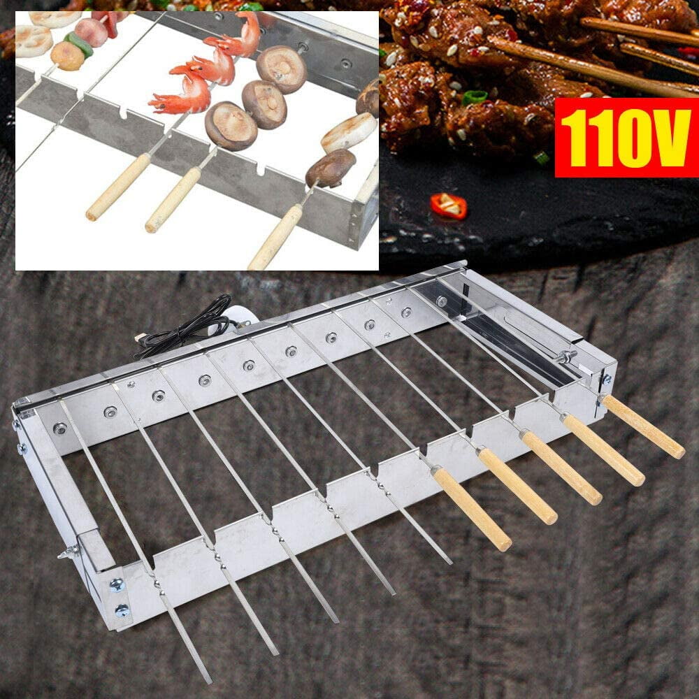 ANQIDI BBQ Skewers Shelf Stainless Steel Auto Rotating Rotisserie Grill