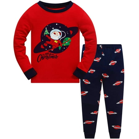 

Boys Christmas Pajamas for Toddler Clothes Set Santa Claus Sleepwear Long Sleeve 100% Cotton 2 Piece Kids Pjs Size 1-10 Years Red Santa Claus 6278-7t
