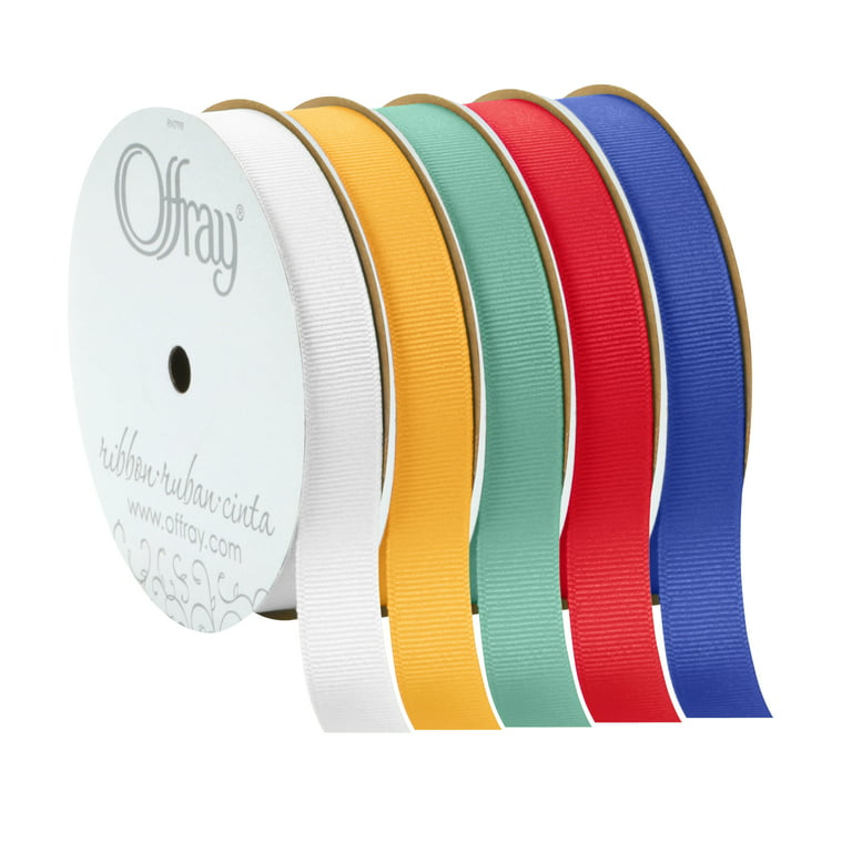 Offray Grosgrain Ribbon 5/8X18'-White