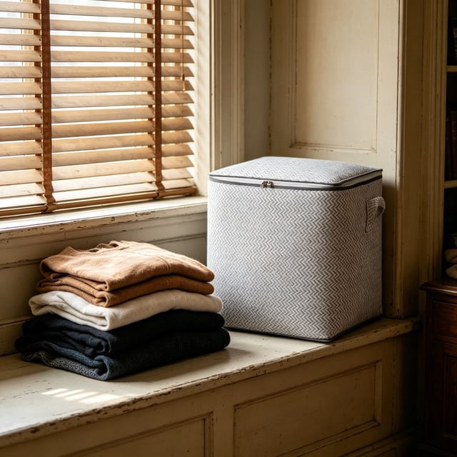 Usloyux Sac de Rangement Pliable en Non-Tissé à Motifs d'Arêtes de Poisson, Sac Fourre-Tout Organisateur Portable avec Poignée, Contenant pour Lessive de Garde-Robe et Chambre à Coucher, Bacs de Rangement Pliables pour l'Organisation à la Maison et le Voyage