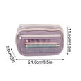 thumbnail image 5 of HBBKVI Large Capacity Pencil Case, 9 Compartments Multi-Purpose Pencil Bag for Adults Office College, Clear Stationery Bag with Zipper Purple, 5 of 9