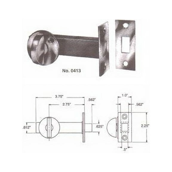 Baldwin 0413055 Mortise Door Bolt, Bright Nickel