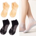 thumbnail image 2 of Womens Short Ankle Socks Thin Styles with See Through Floral Flower Lace Cotton Soles Nonslip Low Cut Socks, 2 of 8
