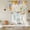 Yellow Light Purple Beige, variant on Watercolor Flowers Tie Up Curtains 45 Inches Long, Kitchen Window Curtains Over Sink, Spring Sunflowers Daisy Butterflies Beige Small Window Curtains Balloon Curtains Valances for Bedroom 34"x45"