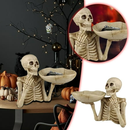 

Decorative Plate Gothic Key Snack Storage Bowl Decoration Container Retro Table Decoration With Candle LED Light Knitting Ornament Initial Ornament Ornament Set with Topper Strength Ornament Christmas