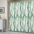 thumbnail image 5 of Green Eucalyptus Leaf Shower Curtain, Vintage Watercolor Eucalyptus Leaves Waterproof Shower Curtain Set with 12 Hooks Lightweight Bath Curtains Fabric Bathroom Decor 36x72 Inches, 5 of 9