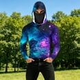 thumbnail image 5 of Men's Performance Fishing Hoodie Shirt Face Mask UPF 50+ Rash Guard Long Sleeve Going Out Shirt, 5 of 5
