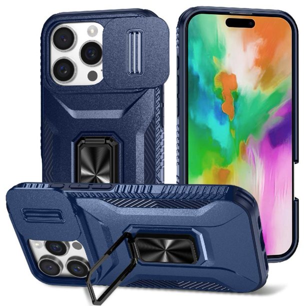Funda para GANGXUN iPhone 16 Pro Max - Soporte metálico, Función magnética, Azul