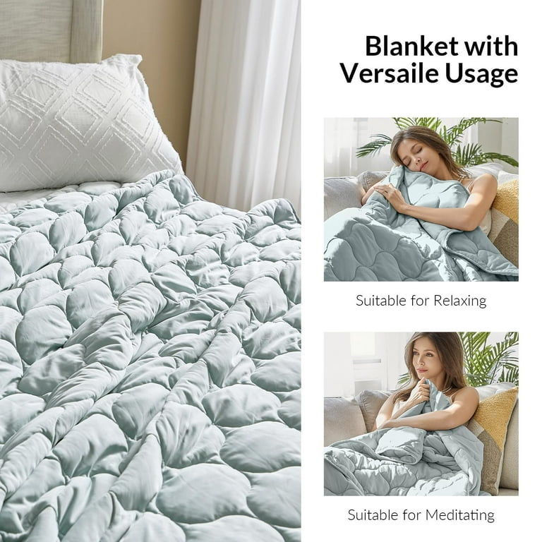 60x80 Cooling Heavy Weighted Blanket with Glass Beads for Deeper Sleep 25 lbs