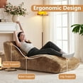 thumbnail image 6 of NBLDGT Chaise Lounge Chair for Living Room, Modern Upholstered Recliner Sofa, Tufted Velvet Accent Lounger with Curved Back, Comfortable Lazy Chair for Bedroom, Apartment (Brown), 6 of 11