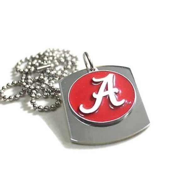 ALABAMA UNIVERSITY LOGO X LARGE DOG TAG STAINLESS STEEL NECKLACE LOGO