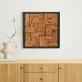 thumbnail image 3 of Warmaxx Rustic Teak Wood Wall Decor 17''x17 Farmhouse Slatted Collage Wall Art Decoration for Home Living Room Bedroom Office Handcrafted Square Wooden Geometric Rectangular Block Wall Décor, 3 of 9