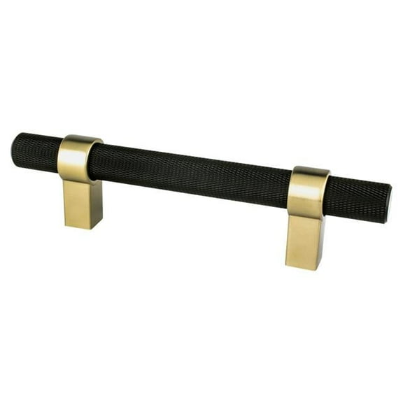 96 mm Center to Center Radial Reign Cabinet Pull, Matte Black & Modern Brushed Gold